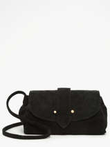 Shoulder Bag M Agnes Suede Leather Etrier Black agnes EAGV205M
